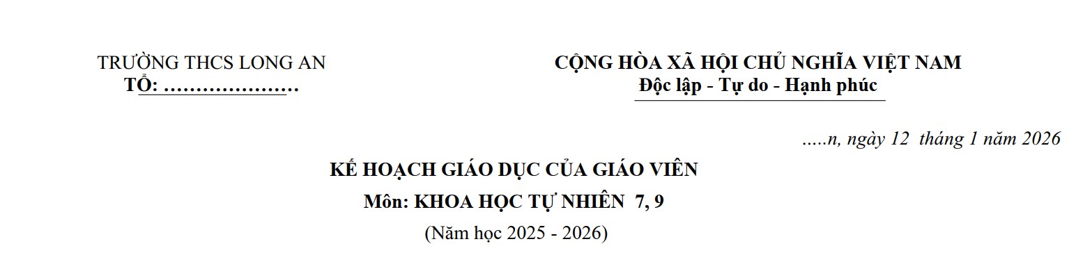 PHỤ LỤC 3- KẾ HOẠCH GIÁO DỤC MÔN KHTN 7,9 TÍCH HỢP NLS -SÁCH CTST-25-2026